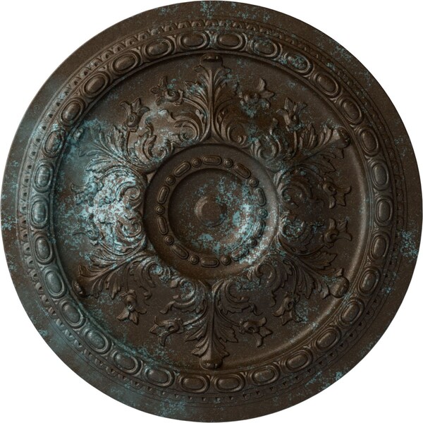 Ekena Millwork Oslo Ceiling Medallion (Fits Canopies up to 7 5/8"), 38 3/8"OD x 2 7/8"P, Bronze Blue Patina CM38OSBBS - main